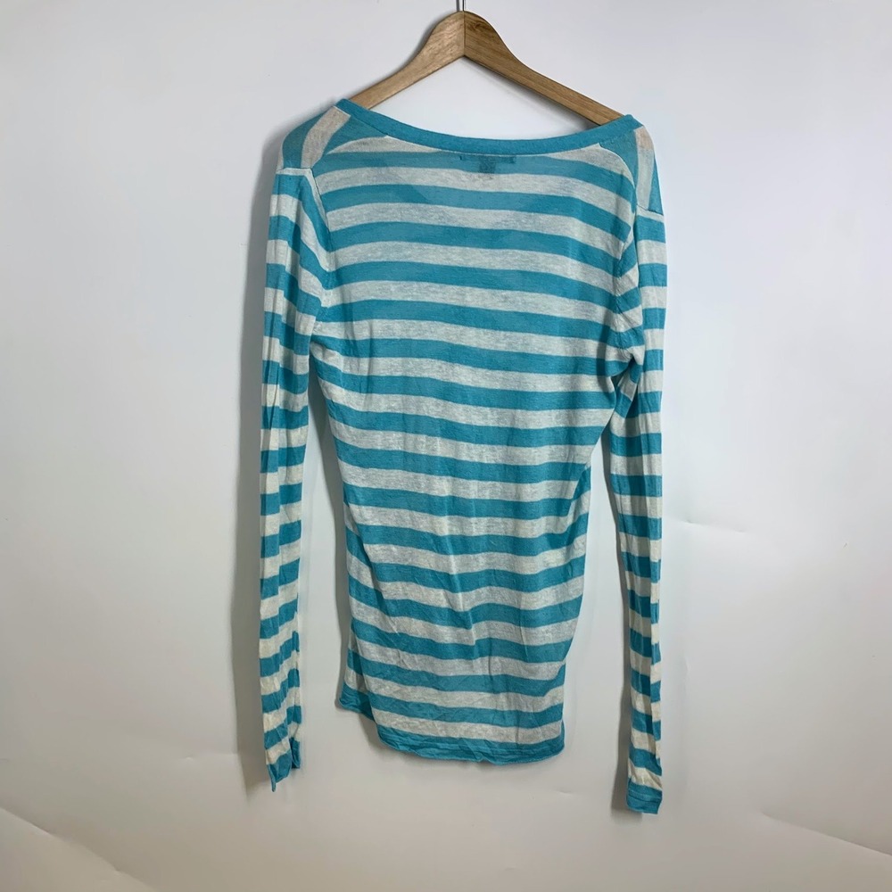 Tommy Bahama Womens Striped V Neck Long Sleeve Lightweight Sweater Top Size S P - Picture 2 of 11